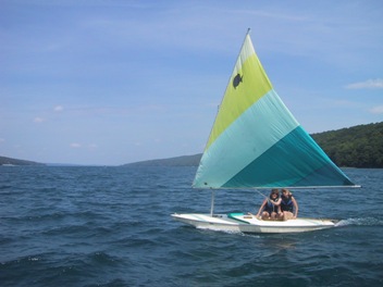 Sailing sunfish water sports teen camp