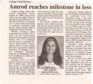 A newspaper featuring Kim Amrod 