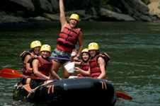 Five Campers river rafting on our out of camp trip.