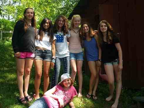 A group of Female Campers pose for a picture