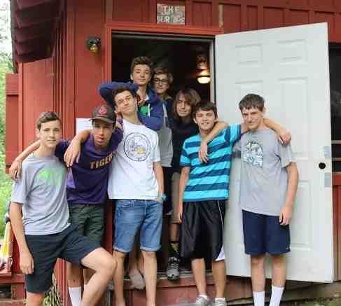 A Group Male Campers Pose for a Picture