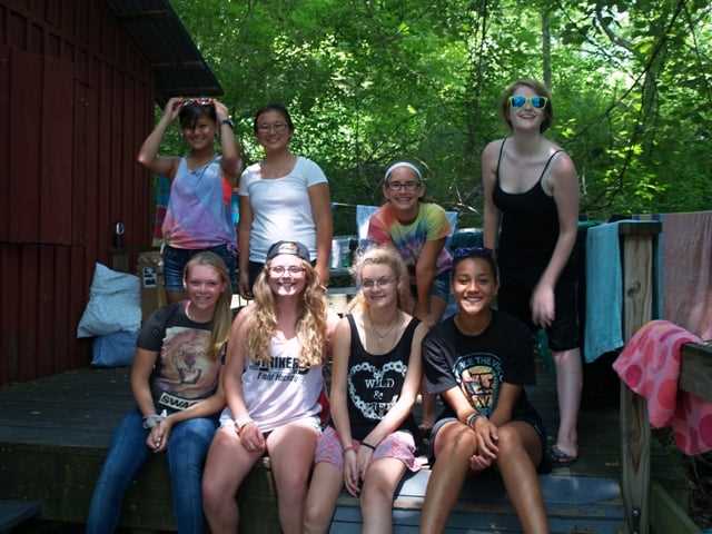 A group of Campers posing for a picture.