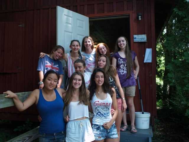 A group of female Campers posing for a picture.