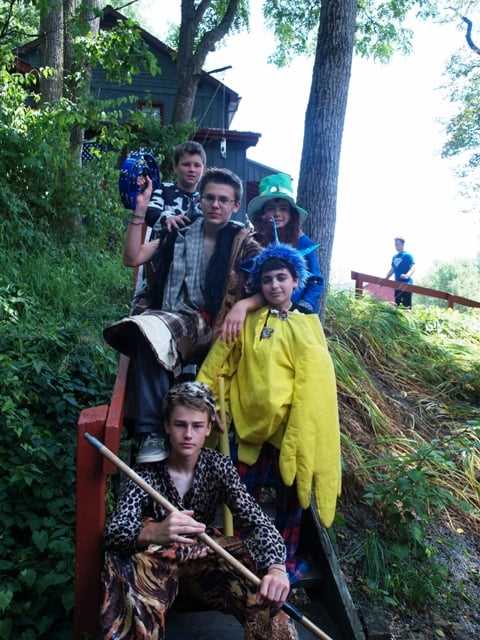 Five teen male Campers pose for a picture.