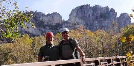 A picture of the camp director Jud, and a Camper.