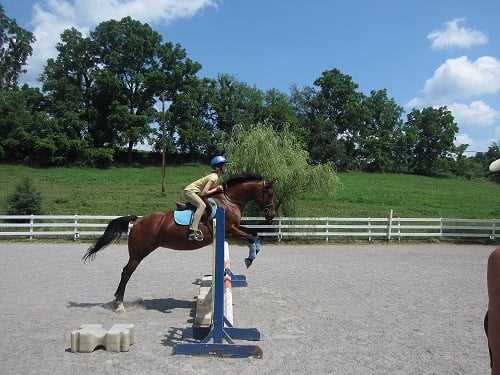 A Teen Horseback riding.