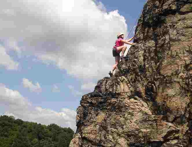 picture of a Camper Rock climbing
