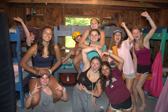 A group of Teen female Campers pose for a picture