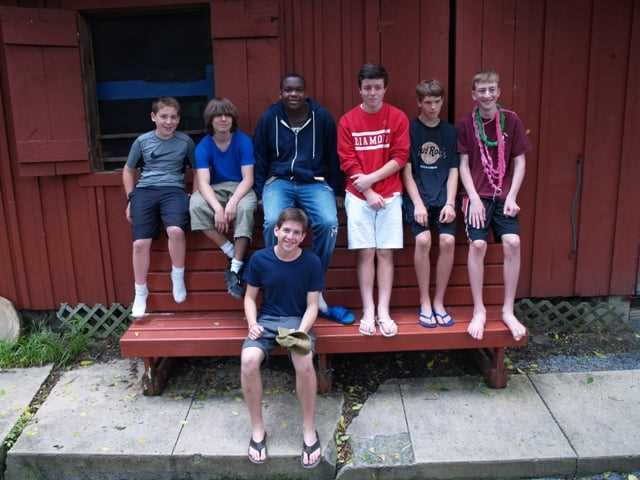 7 teen Campers pose for a group picture.