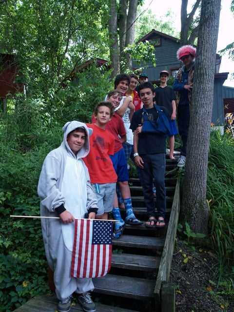 A group of teen Campers pose for a group picture.