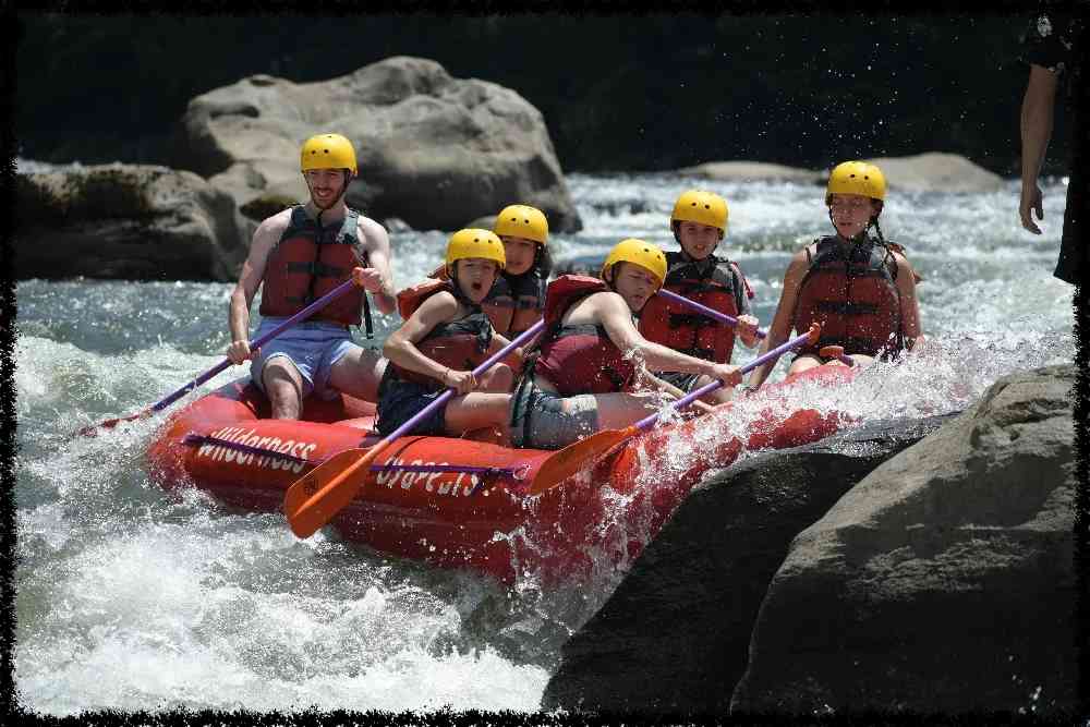 A group of Campers White Water Rafting