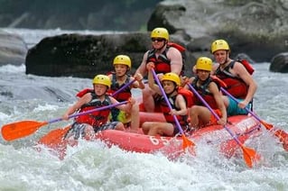 A group of Campers in a white water session.