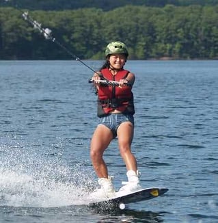 A Camper Wakeboarding