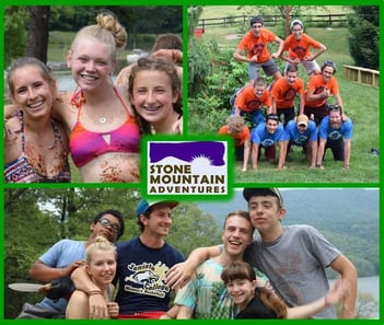 A 3 photo collage of some Teen Campers.