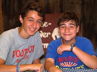 2 male teen Campers pose for a picture.