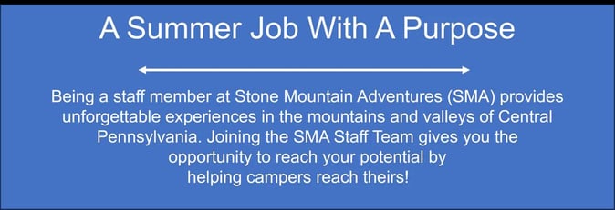A banner telling potential employees of SMA what working in the camp looks like.