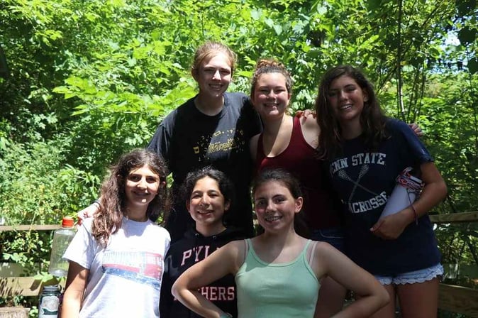 A group of Teen female Campers pose for picture
