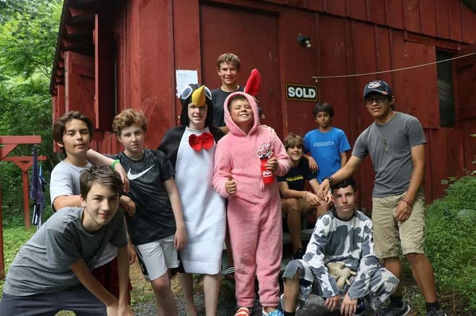 A group of male Campers pose for a picture.
