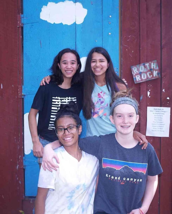 A group of Teen Campers pose for a picture.
