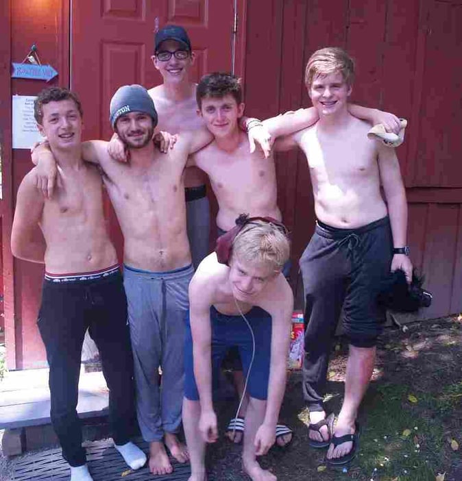 A group of male Campers pose for a picture.