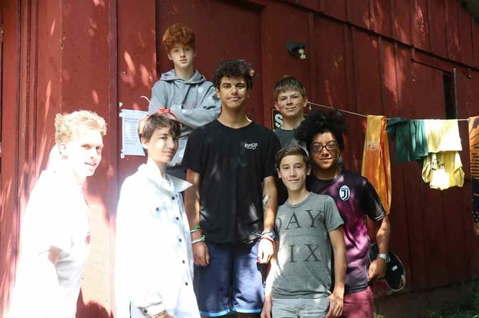 A group of male Campers pose for a picture.