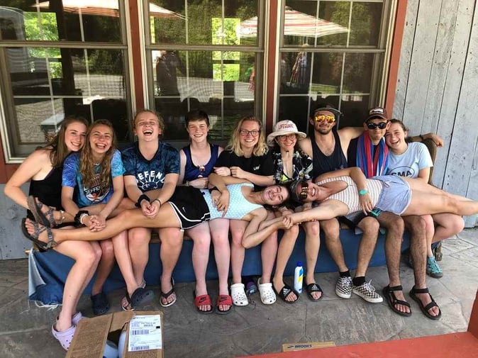 A group of Campers pose for a picture.