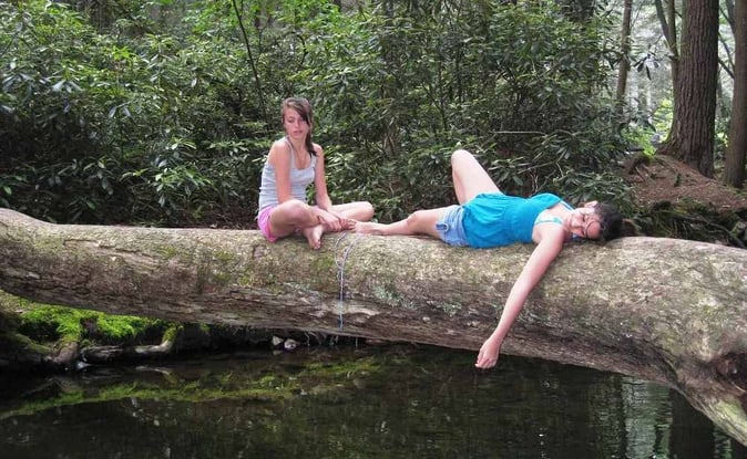 Picture of 2 female Campers relaxing.