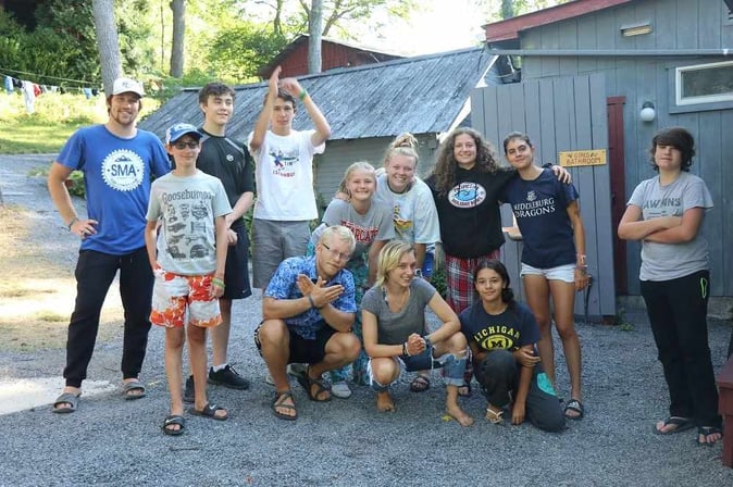 A group of Campers pose for a picture.