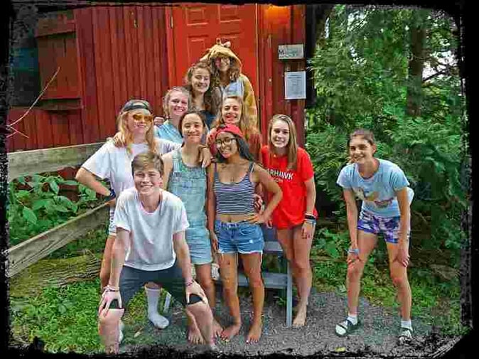 A group of Teen Campers pose for picture.