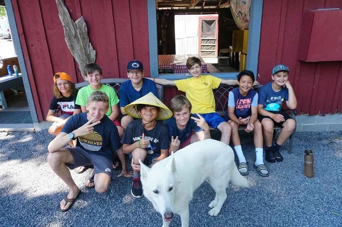 A group of Teen Campers pose for a picture.