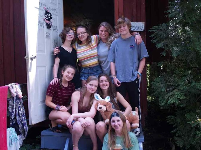 A group of Teen Campers pose for a picture.