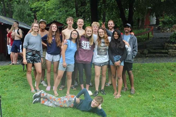 A group of Teen Campers pose for a picture.