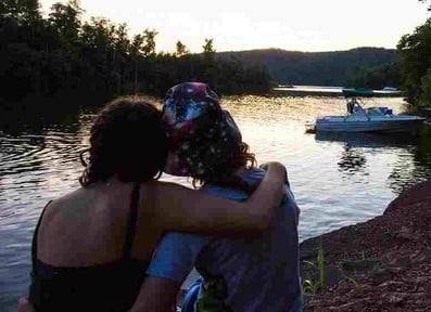 2 Campers enjoying the scenery of the river