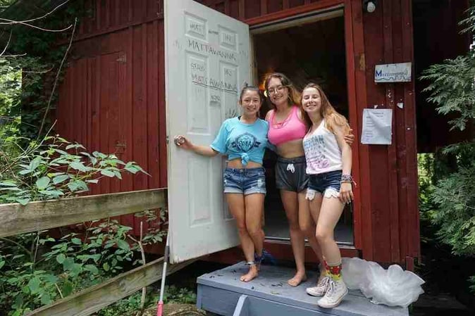 3 female Campers pose for a picture