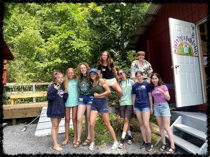A group of Teen Campers pose for a picture