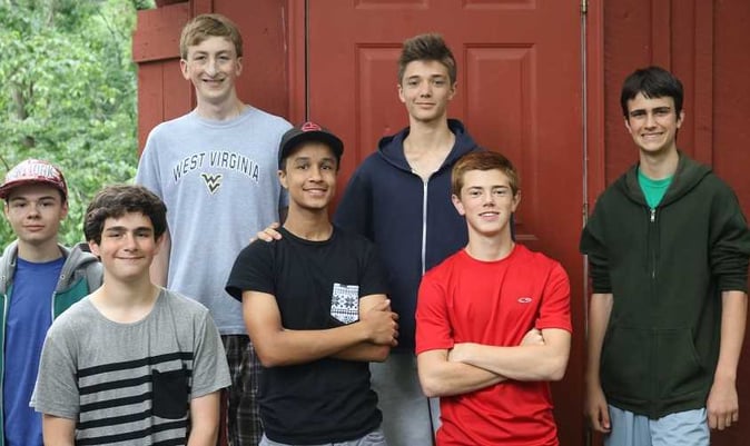 A group of male Campers pose for a picture