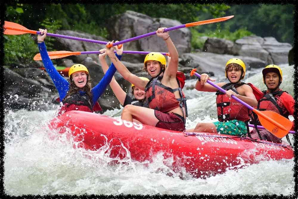 A group of Campers White Water Rafting