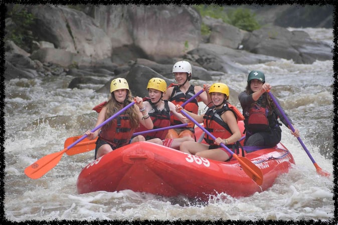 A group of Campers White Water Rafting