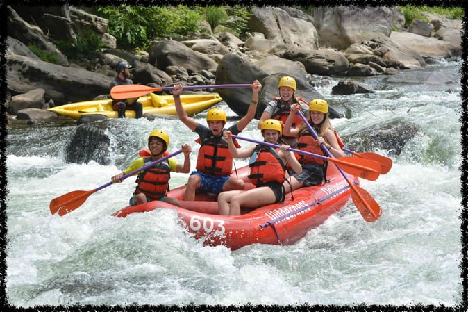 A group of Campers White Water Rafting