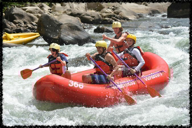 A group of Campers White Water Rafting