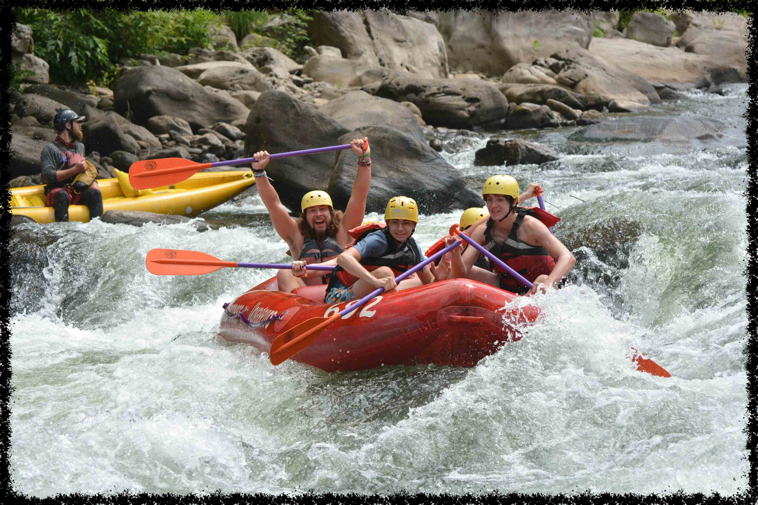 A group of Campers White Water Rafting
