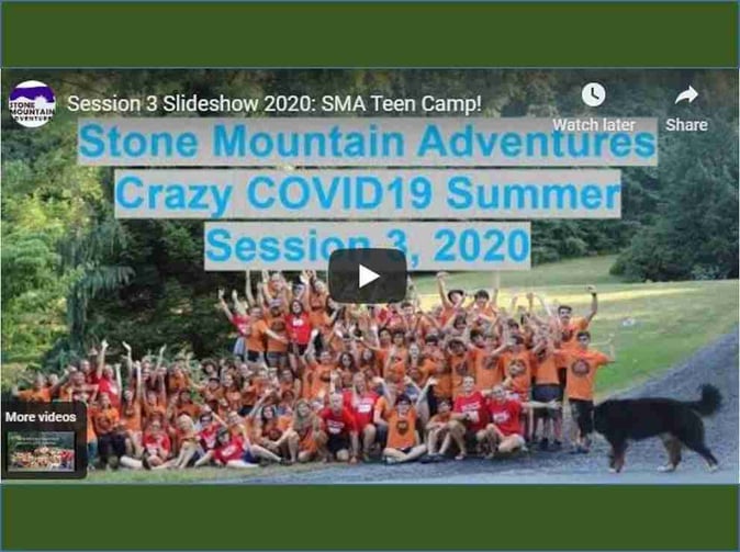 A screenshot of Stone Mountain Adventures Crazy Covid19 Summer Session 3, 2020 video