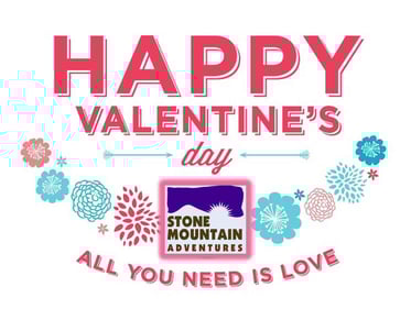 A banner wishing Campers a Happy Valentine's day