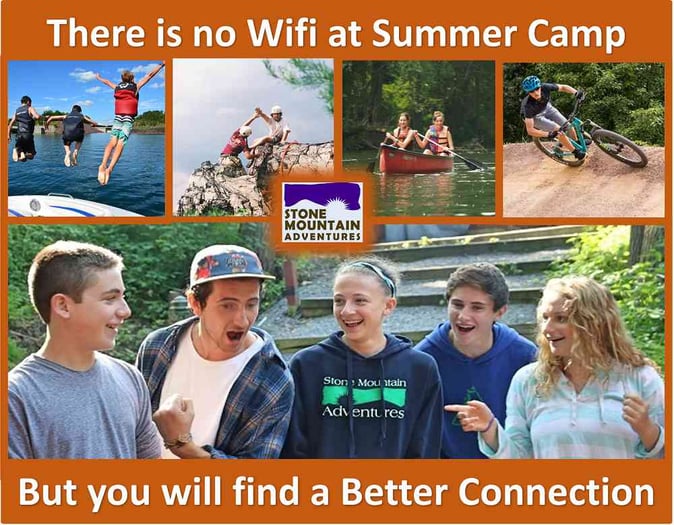 A 4 photo collage showing some Campers having a conversation and activities in SMA
