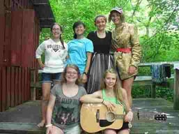 A group of Teen female Campers pose for a picture