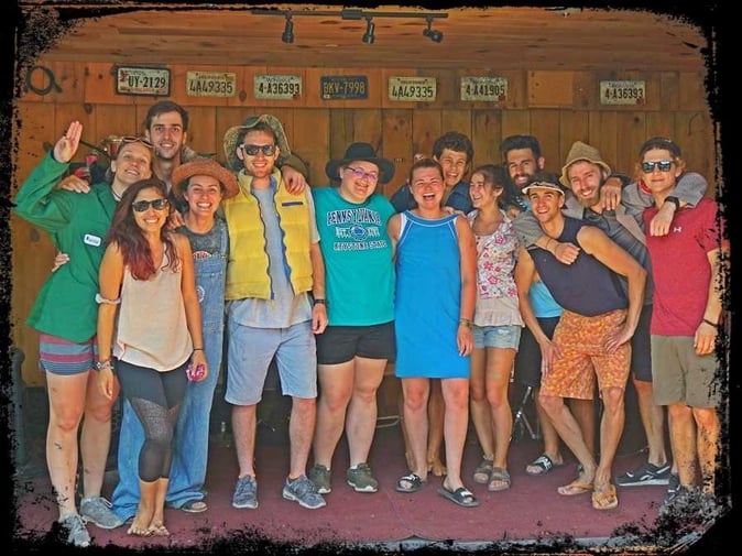 A group of Campers posing for a picture.