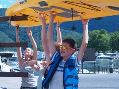 Picture of Campers raising a wakeboard