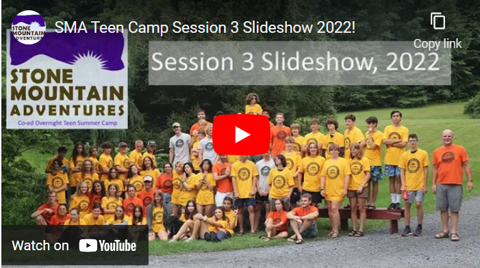 A screenshot from 2022 SMA Teen Camp Session 3 Slideshow