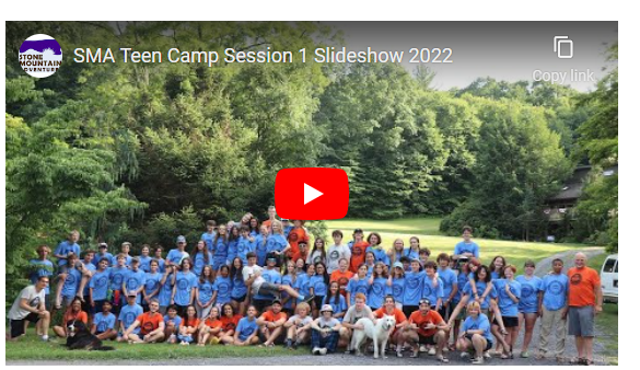 SMA 2022 Teen Camp  Session 1 Campers and Staff pose for a group picture in SMA T-Shirt.