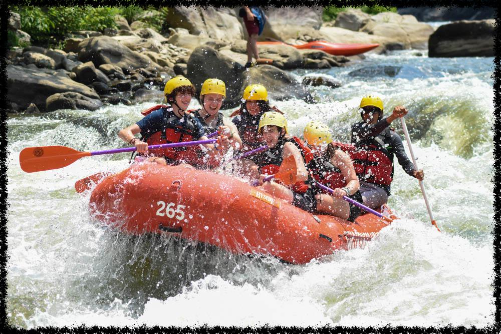 A group of Campers White Water Rafting